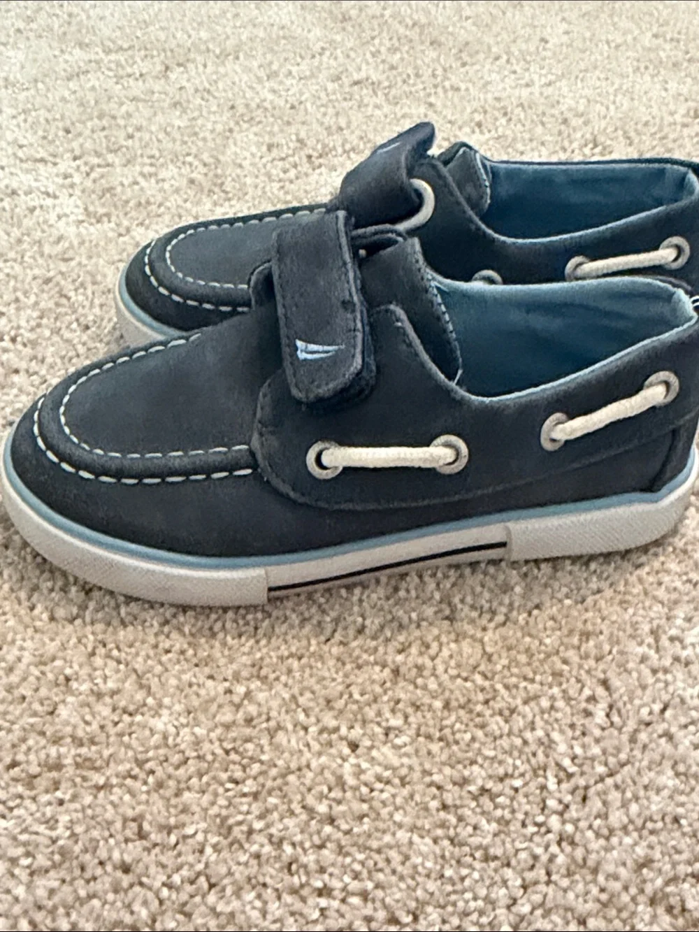 Nautica Boys' Dark Blue Suede Moccasins